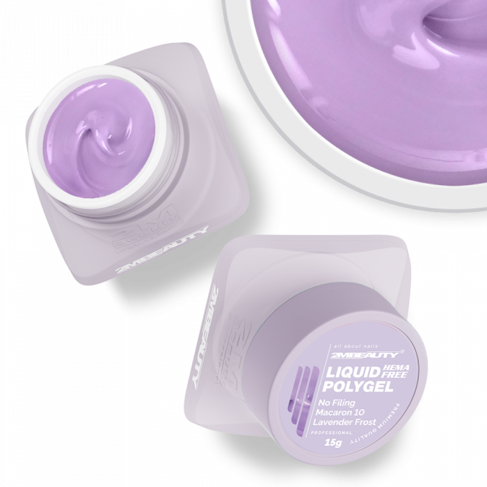 Liquid Polygel No Filing - Macaron - 10 Lavender Frost - HEMA Mentes Reszelésmentes Építőzselé