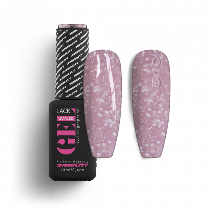 Gel Lack - HEMA Mentes 540:
Mályvás nude árnyalatú, reflektív csillámokat, és UV fényben v...