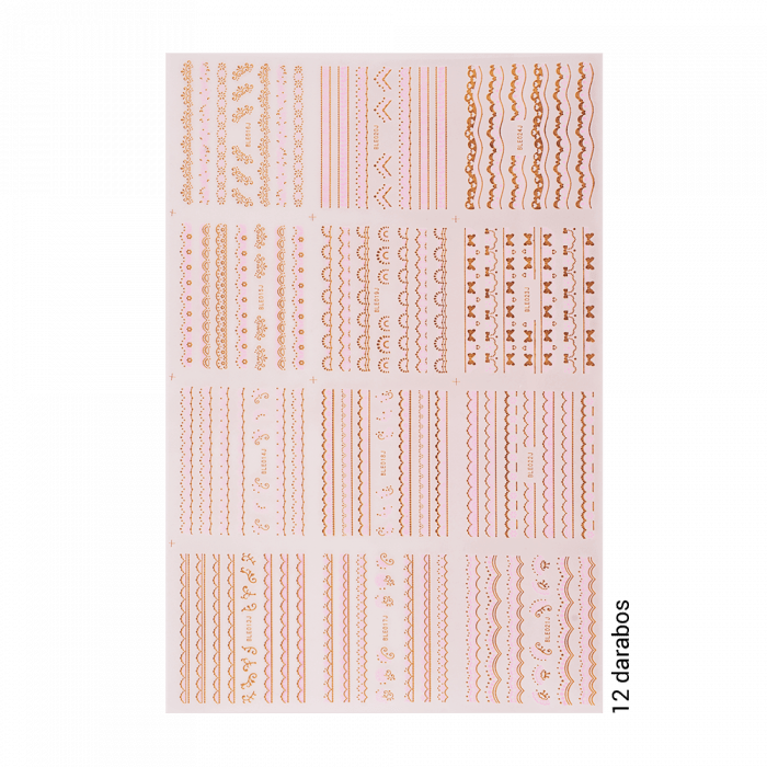 Matrica Szett - Arany-Pink - BLE013J-024J Öntapadós matrica díszítéshez...
