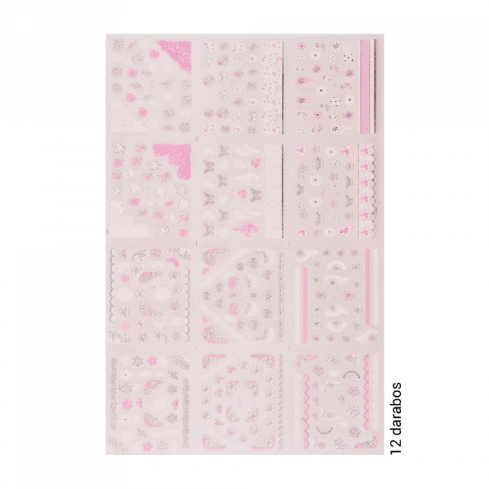 Matrica Szett - Flower - TJ169-180 Öntapadós matrica díszítéshez...