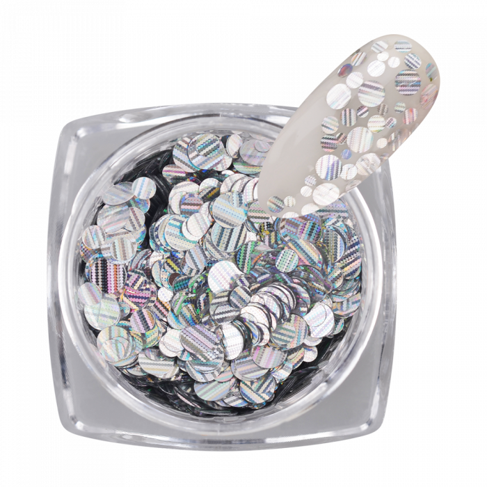 PolkaDot Holo Glitter 100: Hologramos, színjátszó, kör formájú, változatos méretű körömd�...