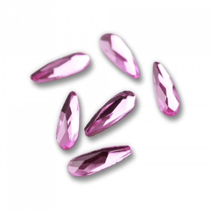 Csiszolt formakő csepp kicsi 20 pink:...