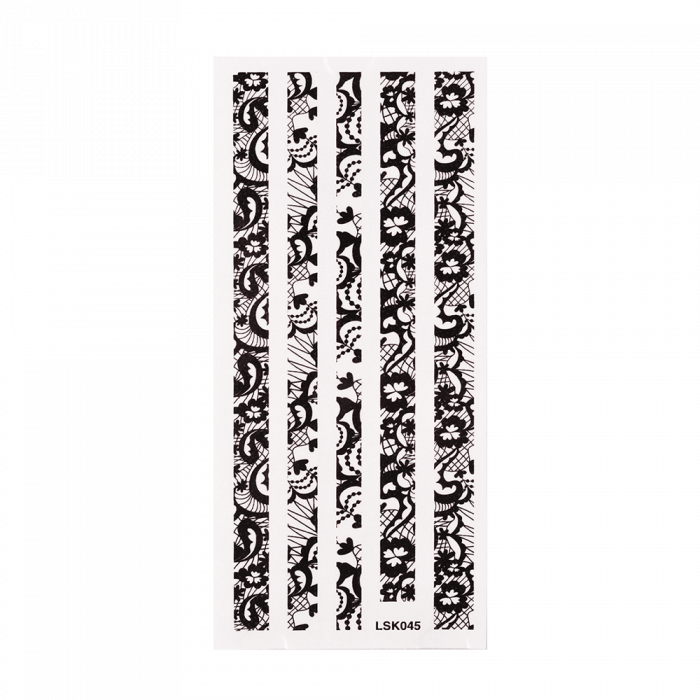 Nail sticker 54-01 - black: Öntapadós matrica díszítéshez...