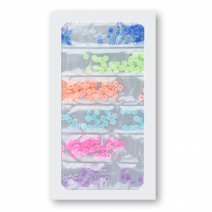 Félgyöngy plasztik neon mix:...