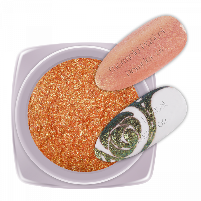 Pigmentpor Mermaid Pastel Powder 02 Pigmentpor Mermaid Pastel Powder 02:Kivételes fényű hableány effekt porok gyönyörű pasztell s...