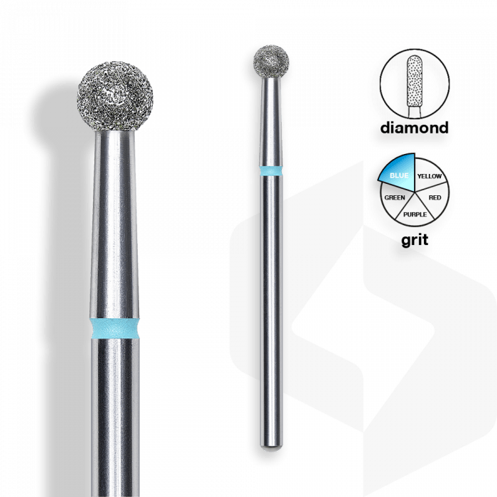 Staleks - Csiszolófej Gyémánt Gömb, 3,5 mm Kék | Közepes FA01B035K:
 
- manikűrhöz és pe...