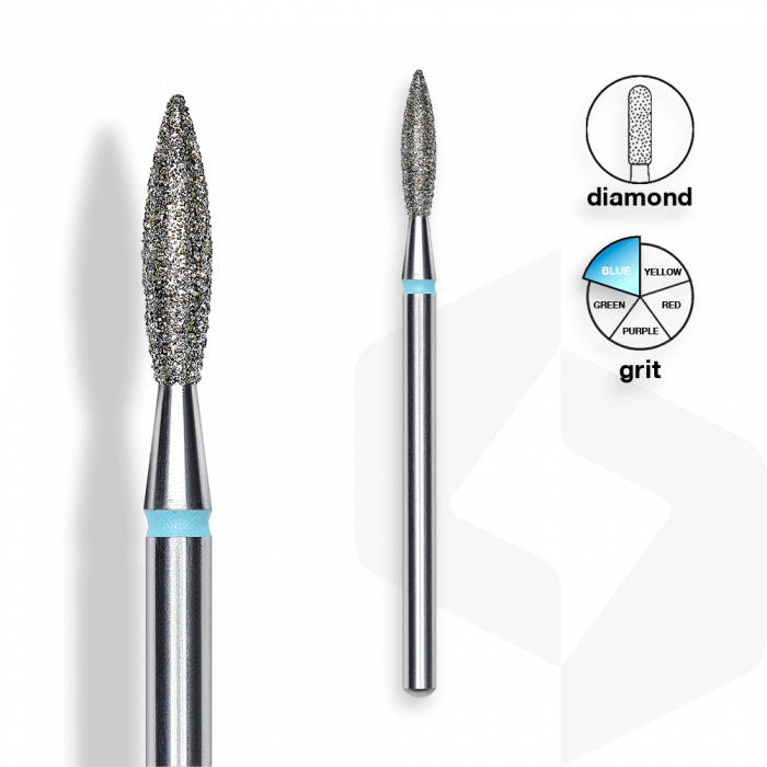 Staleks - Csiszolófej Gyémánt Lándzsa 2,3 mm | 10 mm Kék | Közepes FA10B023-10K:
 
 - mani...