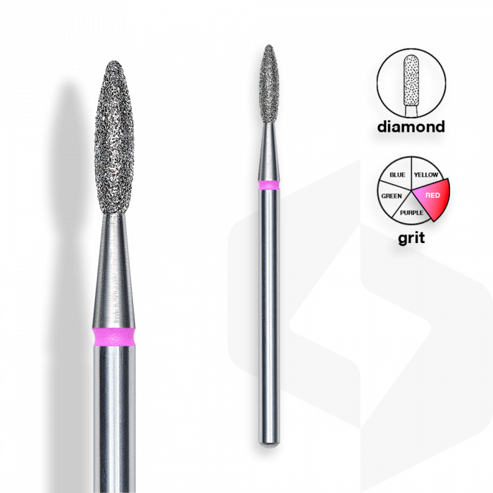 Staleks - Csiszolófej Gyémánt Lándzsa 2,1 mm | 8 mm Piros | Finom FA10R021-8K:
 
- manikűrh�...
