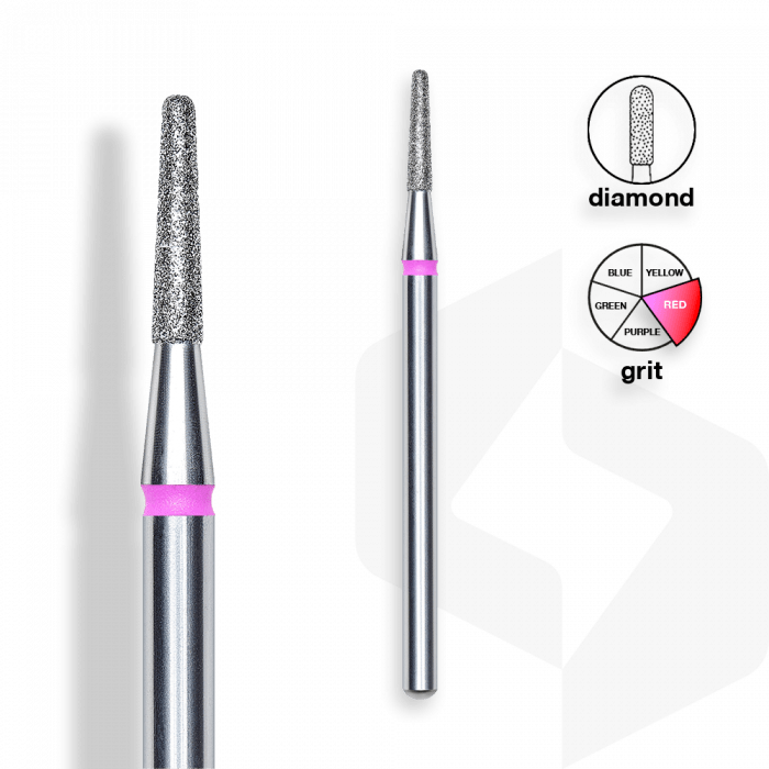 Staleks - Csiszolófej Gyémánt Keskeny Kúp 1,8 mm | 8 mm Piros | Finom FA70R018-8K:
 
- manik�...