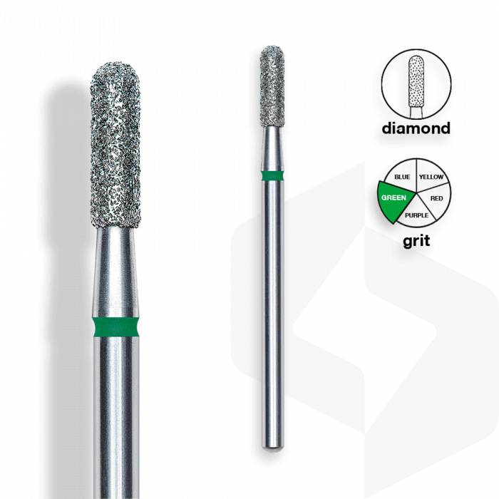 Staleks - Csiszolófej Gyémánt Henger 2,3 mm | 8 mm Zöld | Durva FA30G023-8K:
 
- manikűrhöz...
