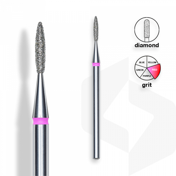 Staleks - Csiszolófej Gyémánt Lándzsa 1,6 mm | 8 mm Piros | Finom FA10R016-8K:
 
- manikűrh�...