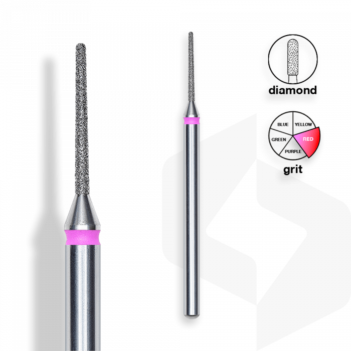 Staleks - Csiszolófej Gyémánt Tű 1 mm | 10 mm Piros | Finom FA80R010-10K:
 
- manikűrhöz é...