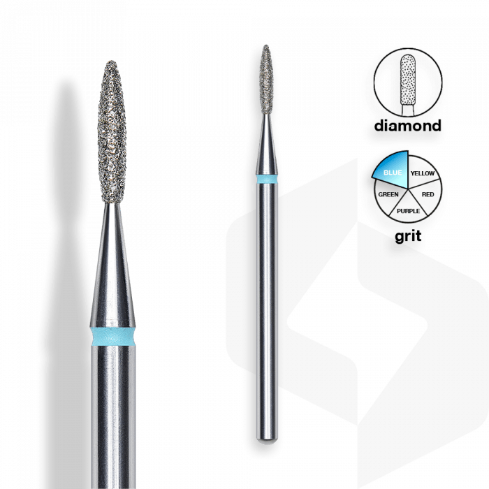 Staleks - Csiszolófej Gyémánt Hegyes Lándzsa 1,6 mm | 8 mm Kék | Közepes FA10B016-8K:
 
- m...