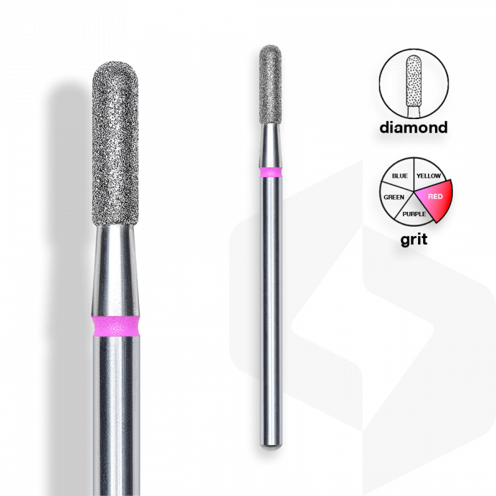 Staleks - Csiszolófej Gyémánt Lekerekített Henger 2,3 mm | 8 mm Piros | Finom FA30R023-8K:
 
...