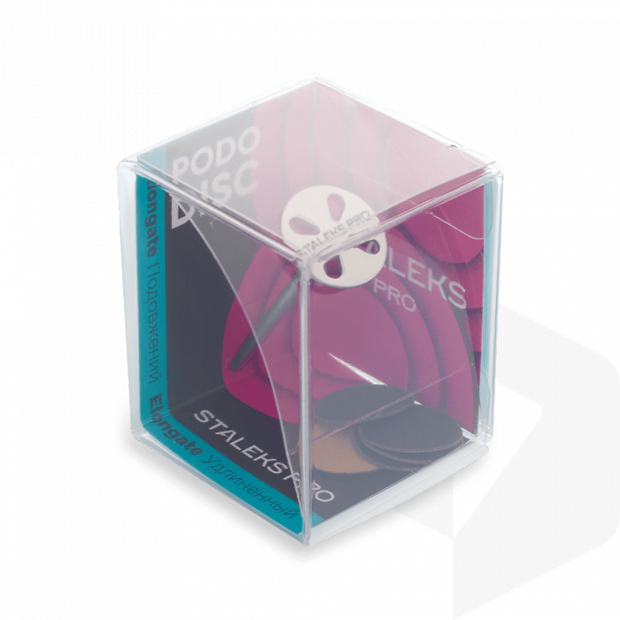 Staleks - Pedikűr Tartófej 37 mm-es Hosszított Befogószárral + 5 db #180-as Durvaságú Eldobha...