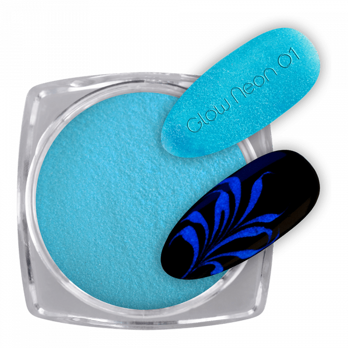 Pigmentpor Glow Neon 01 Pigmentpor Glow Neon 01:Neon kék pigment por, mely napfénnyel feltöltődve a sötétben színesen...