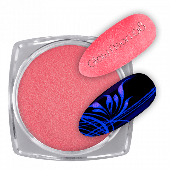 Pigmentpor Glow Neon 08:Neon lazac színű pigment por, mely napfénnyel feltöltődve a sötétben ...