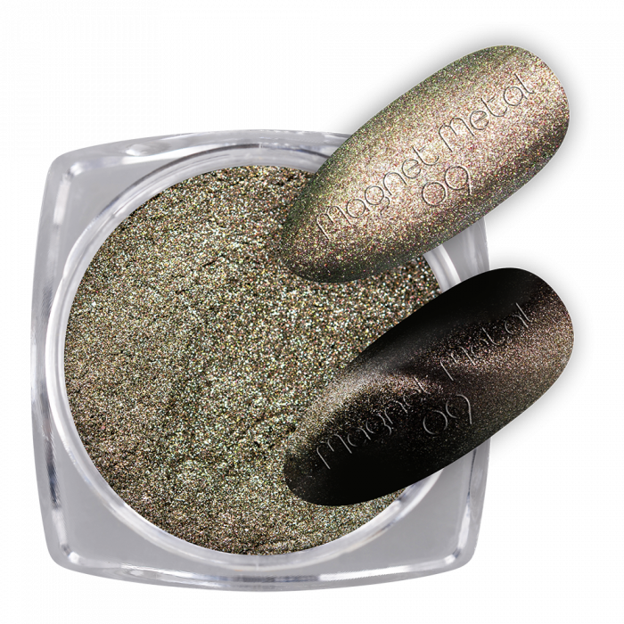 Pigmentpor Magnet Metal 09:Többféle módon is használható mágneses pigmentpor.
Fekete alapon m�...