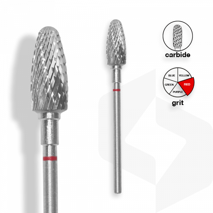 Staleks - Karbid csiszolófej kugli 6 mm | 14 mm Piros | Finom FT90R060-14:
 
- manikűrhöz és ...
