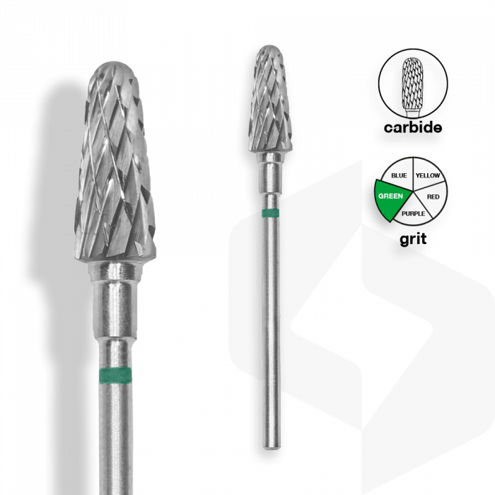 Staleks - Karbid csiszolófej Lekerekített Kúp 6 mm | 14 mm Zöld | Durva FT70G060-14:
 
- mani...