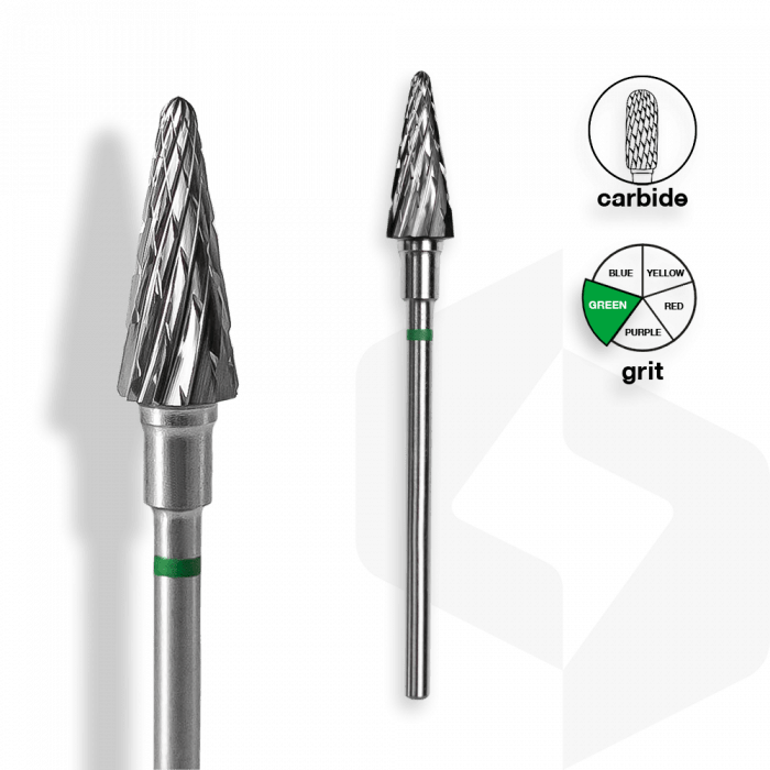 Staleks - Karbid Csiszolófej Kúp 6mm | 14mm Zöld | Durva FT71G060-14:
 
- manikűrhöz és ped...