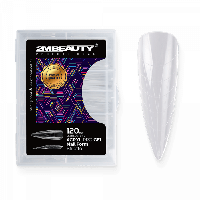 Acryl Pro Gel Nail Form Stiletto - 120 darabos: Rugalmas, átlátszó, műanyag tip, melynek segíts...