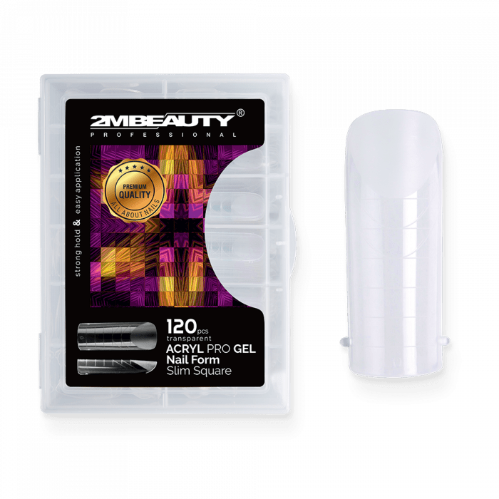 Acryl Pro Gel Nail Form Slim Square - 120 darabos: Rugalmas, átlátszó, műanyag tip, melynek seg�...