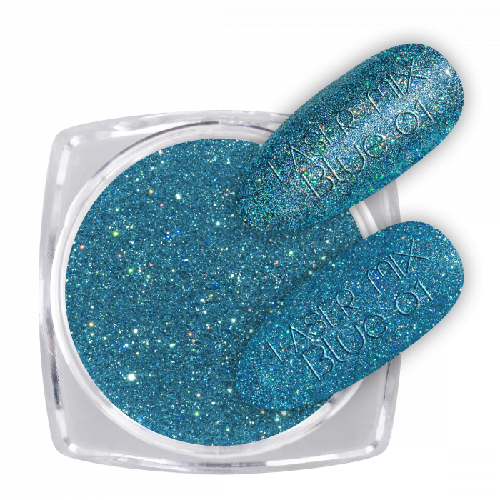 Glitter Laser Mix Blue 01 Glitter Laser Mix Blue 01:Ragyogó csillámporok, bátran használhatod körömlakkos géllakkos ala...