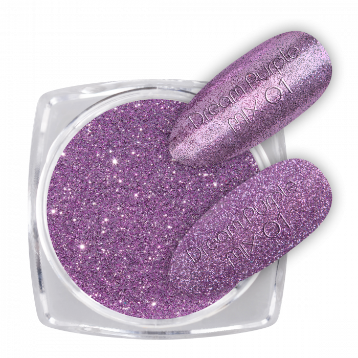 Glitter Dream Purple Mix 01:
Ragyogó csillámporok, bátran használhatod körömlakkos géllakkos...
