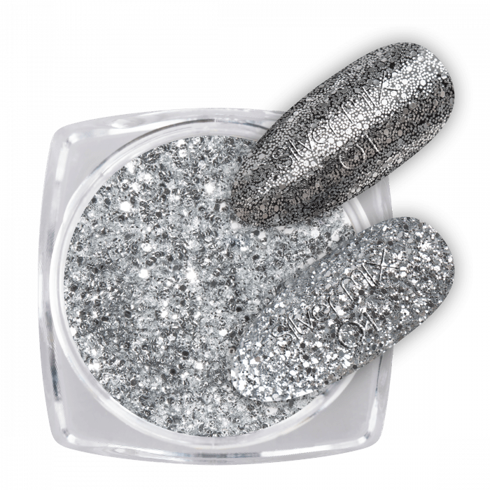 Glitter Silver Mix 01 Glitter Silver Mix 01:Ragyogó csillámporok, bátran használhatod körömlakkos géllakkos alapra ...