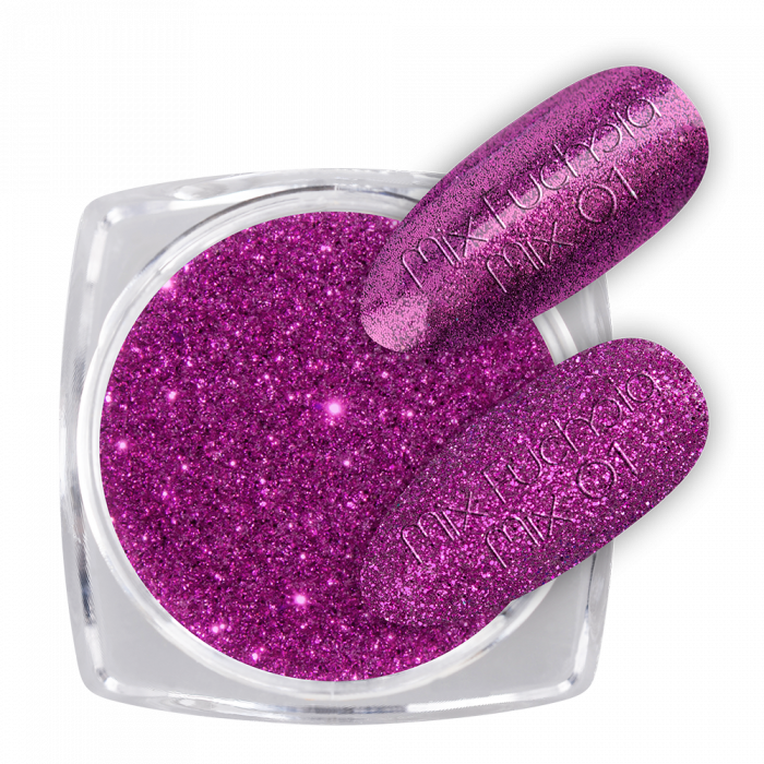 Glitter Mix Fuchsia 01:Ragyogó csillámporok, bátran használhatod körömlakkos géllakkos alapra...