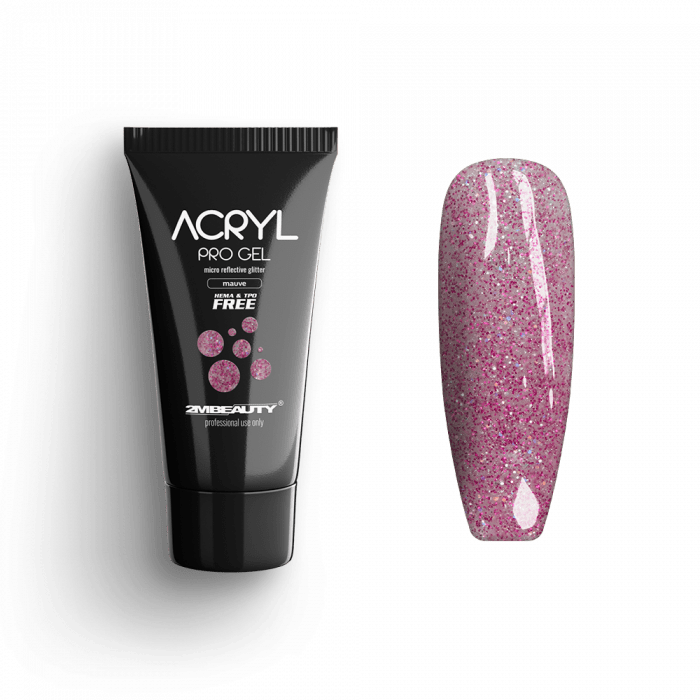 Acryl Pro Gel Micro Reflective Glitter Mauve - HEMA Mentes Akrilzselé:
Fényvisszaverő acrylgel-�...