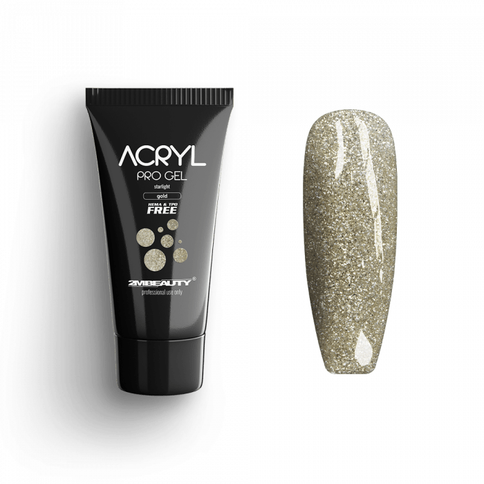 Acryl Pro Gel Starlight Gold - HEMA Mentes Akrilzselé:
Csillagfényű acrylgel-ünk HEMA mentes, �...