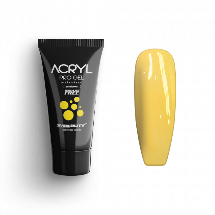Acryl Pro Gel Sunflower - HEMA Mentes Akrilzselé:
Napraforgósárga színű acrylgel-ünk HEMA men...