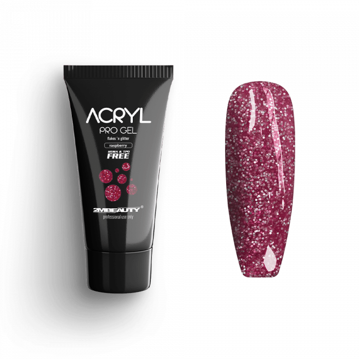 Acryl Pro Gel Flakes 'n Glitter Raspberry - HEMA Mentes Akrilzselé:
Csillámokkal és díszítősz...
