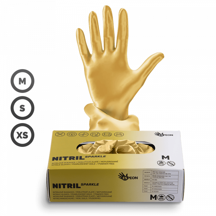Gumikesztyű - Sparkle Pearlescent Gold / Arany:
Metálos arany színű, közepes vastagságú, tar...