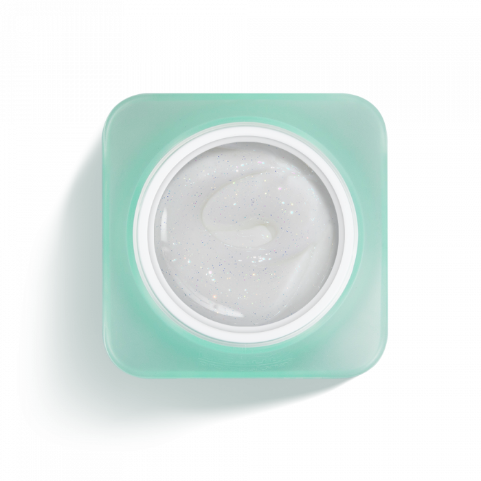 No Filing - Soft White With Glitter - HEMA Mentes Reszelésmentes Építőzselé:
Közepes sűrűs�...