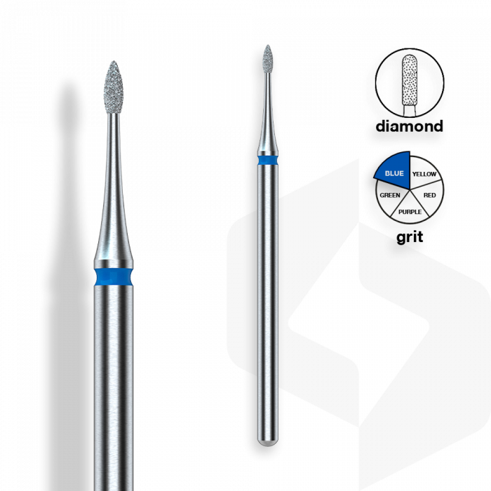 Staleks - Gyémánt Csiszolófej Mini Hegyes Lándzsa 1 mm | 3 mm Kék | Közepes | FA12B010-3:
A S...