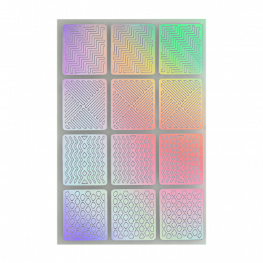 Nail Stencil 10 Holo Silver