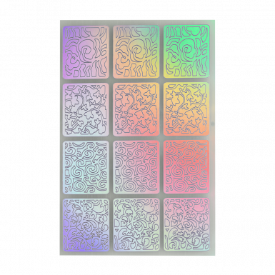 Nail Stencil 17 Holo Silver