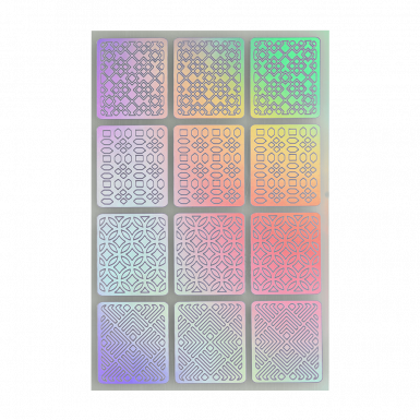 Nail Stencil 18 Holo Silver