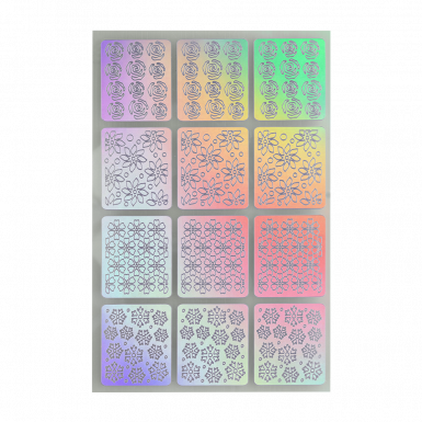 Nail Stencil 23 Holo Silver