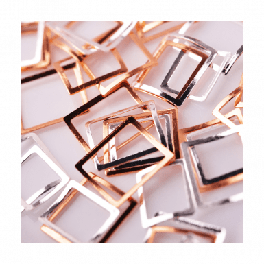 Fém Díszítő 32 Square Gold&Silver