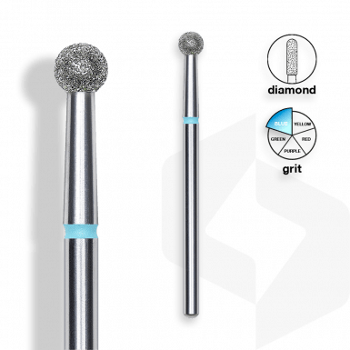 Staleks - Csiszolófej Gyémánt Gömb, 3,5 mm Kék | Közepes FA01B035K