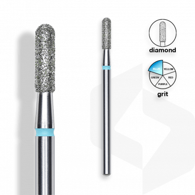 Staleks - Csiszolófej Gyémánt Henger 2,3 mm | 8 mm Kék | Közepes FA30B023-8K