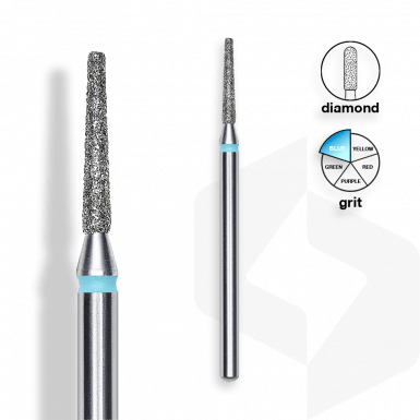 Staleks - Csiszolófej Gyémánt Csonka Keskeny Kúp 1,6 mm | 10 mm Kék | Közepes FA70B016-10K