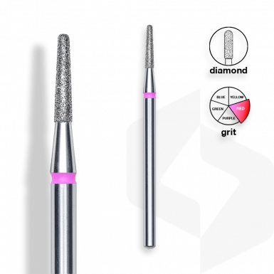 Staleks - Csiszolófej Gyémánt Keskeny Kúp 1,8 mm | 8 mm Piros | Finom FA70R018-8K