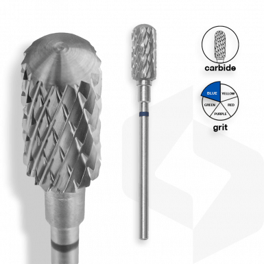 Staleks - Karbid Csiszolófej Lekerekített Henger 6 | 14 mm Kék | Közepes FT31B060-14