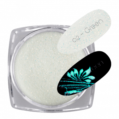 Glow Glitter White 02 - Green