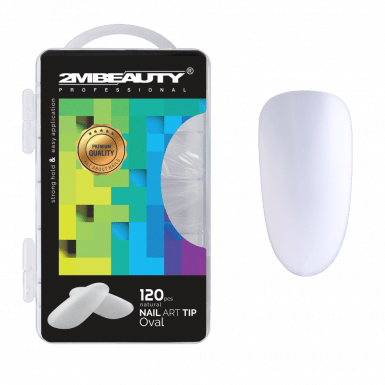 Nail Art Tip Oval Natural - 120 db Tip